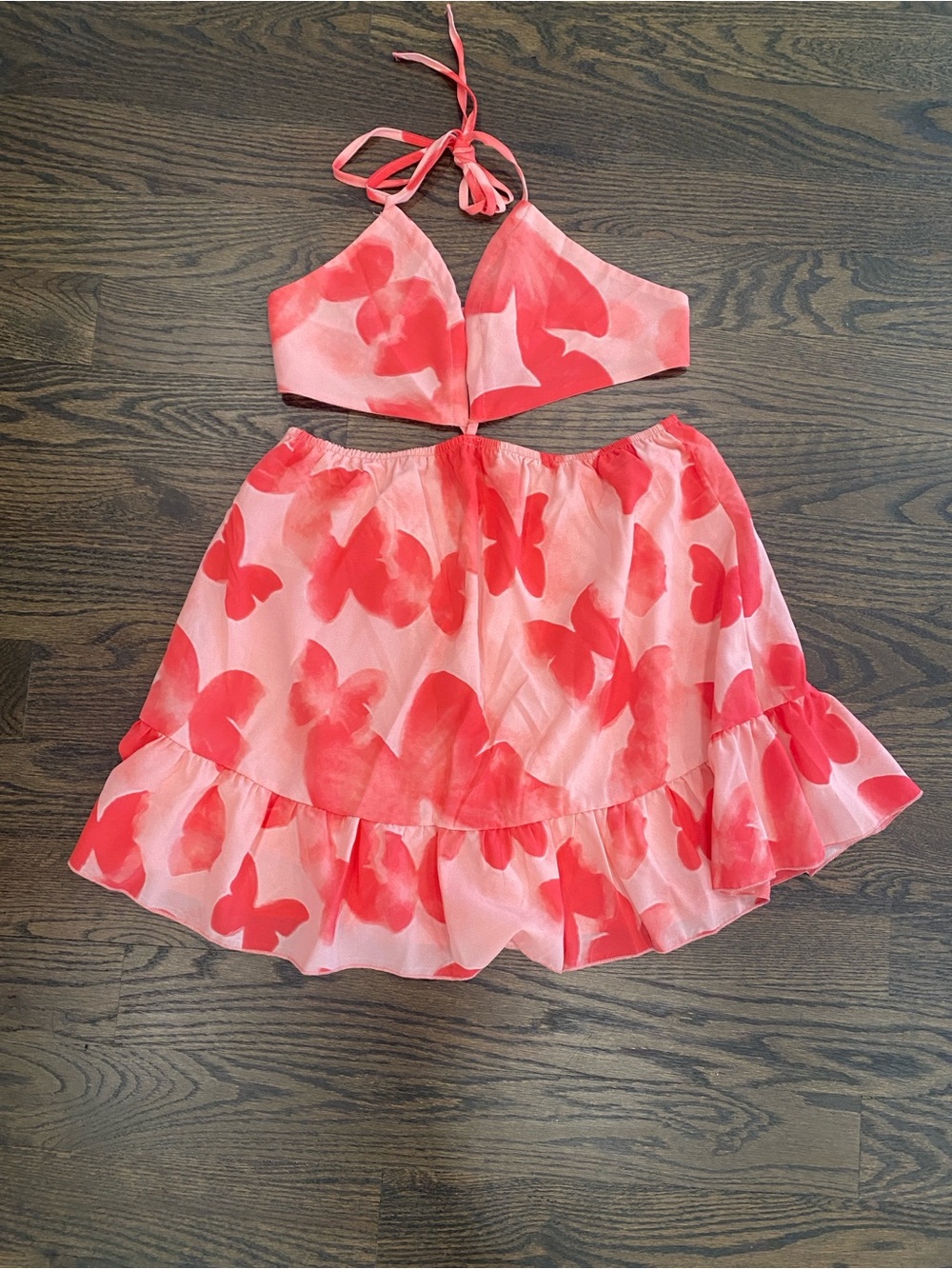 Pink & Red Butterfly Dress